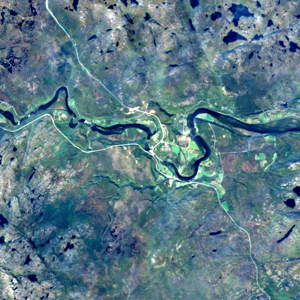 Skoltefossen seen from above (Sentinel-2)