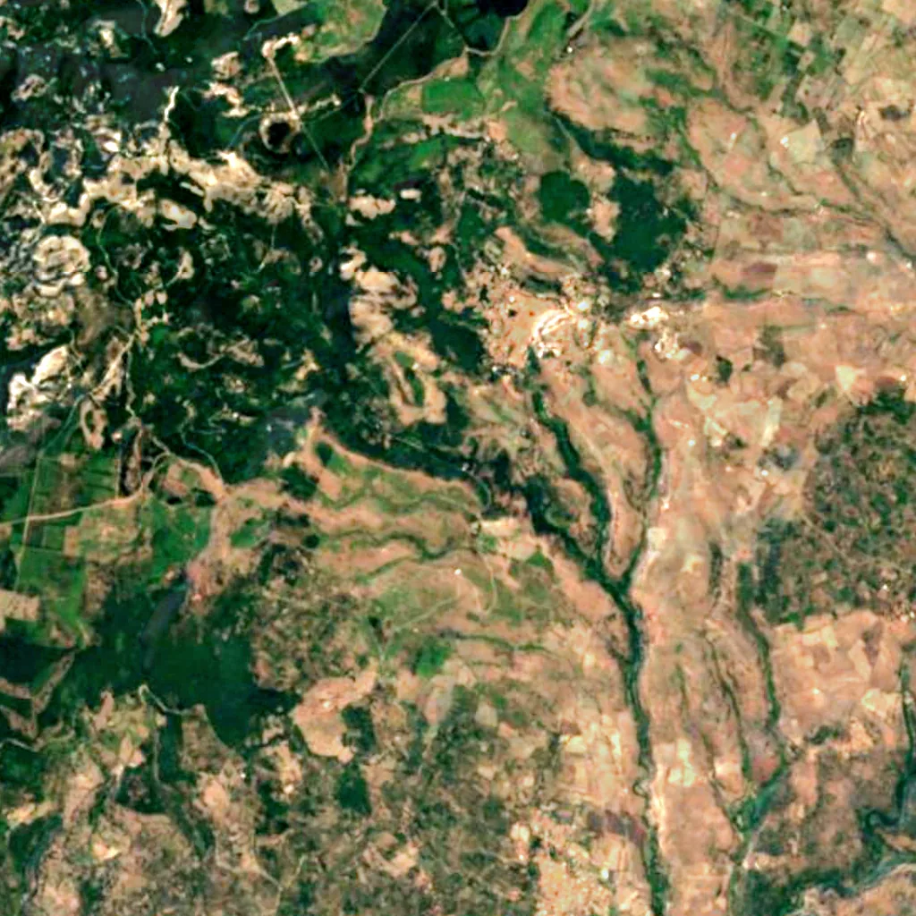 Sos Molinos Waterfalls seen from above (Sentinel-2)