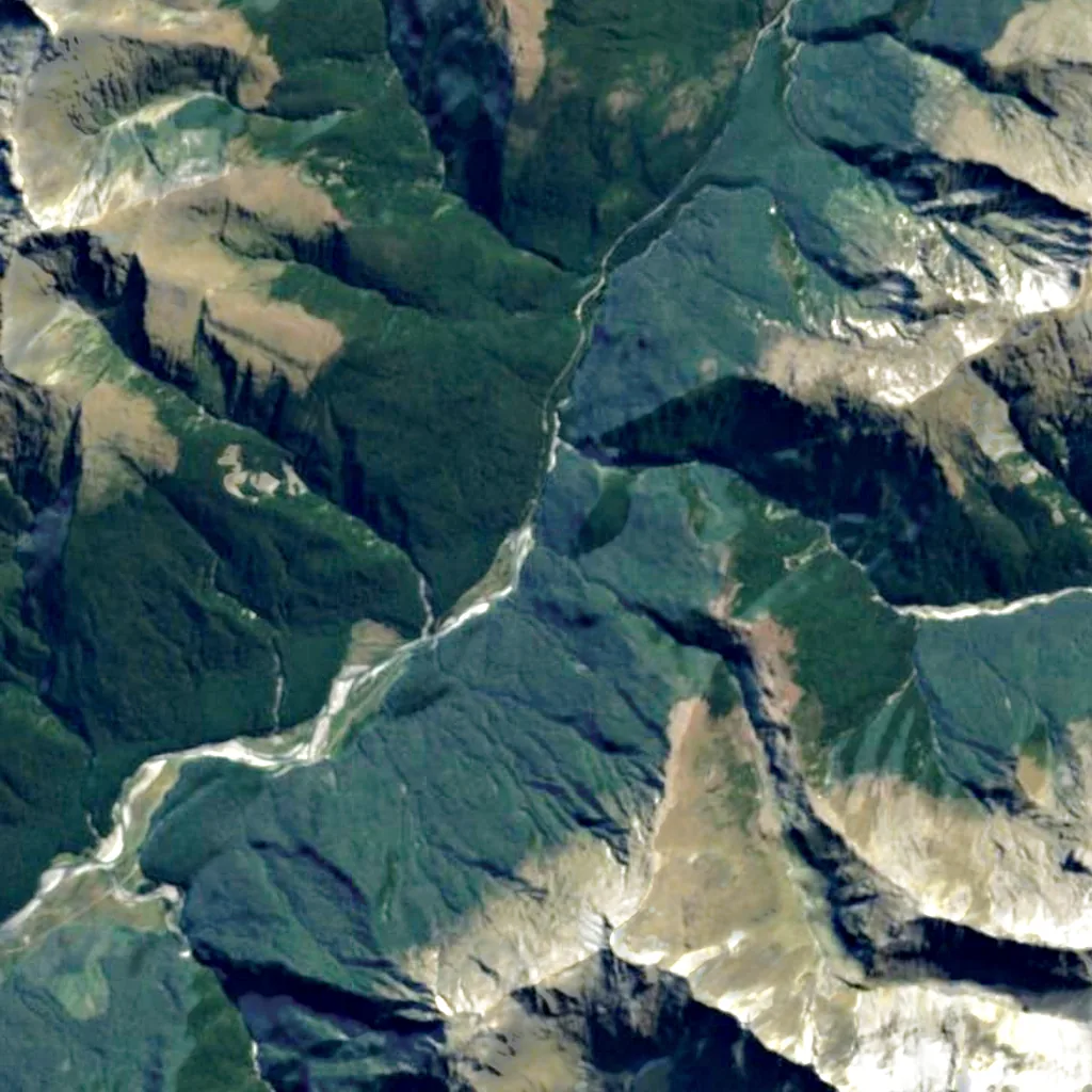 Stewart Falls seen from above (Sentinel-2)