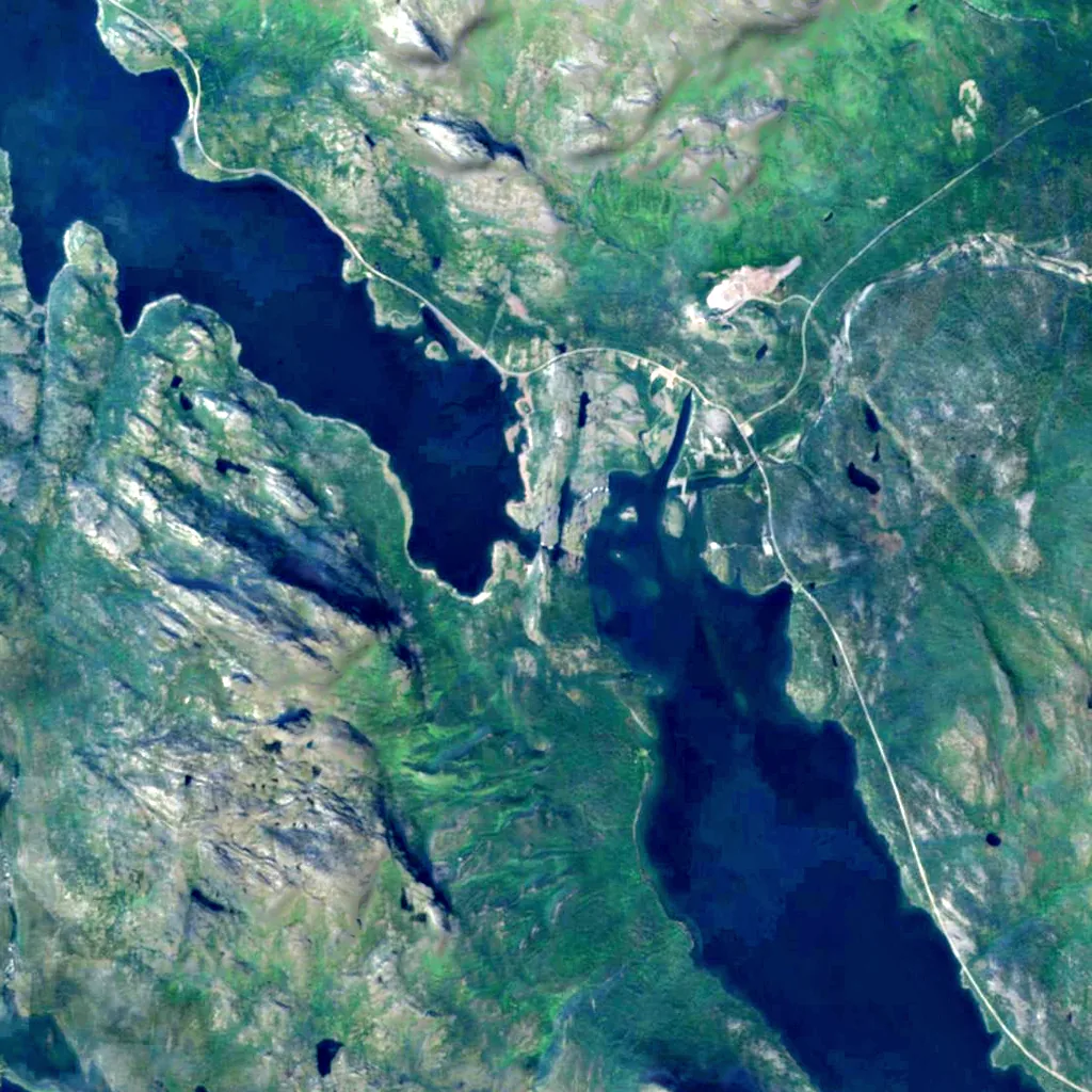 Stora Sjöfallet seen from above (Sentinel-2)