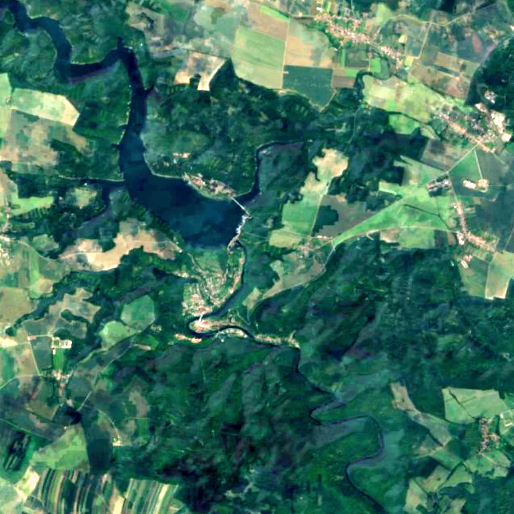 Stříbrné vodopády seen from above (Sentinel-2)