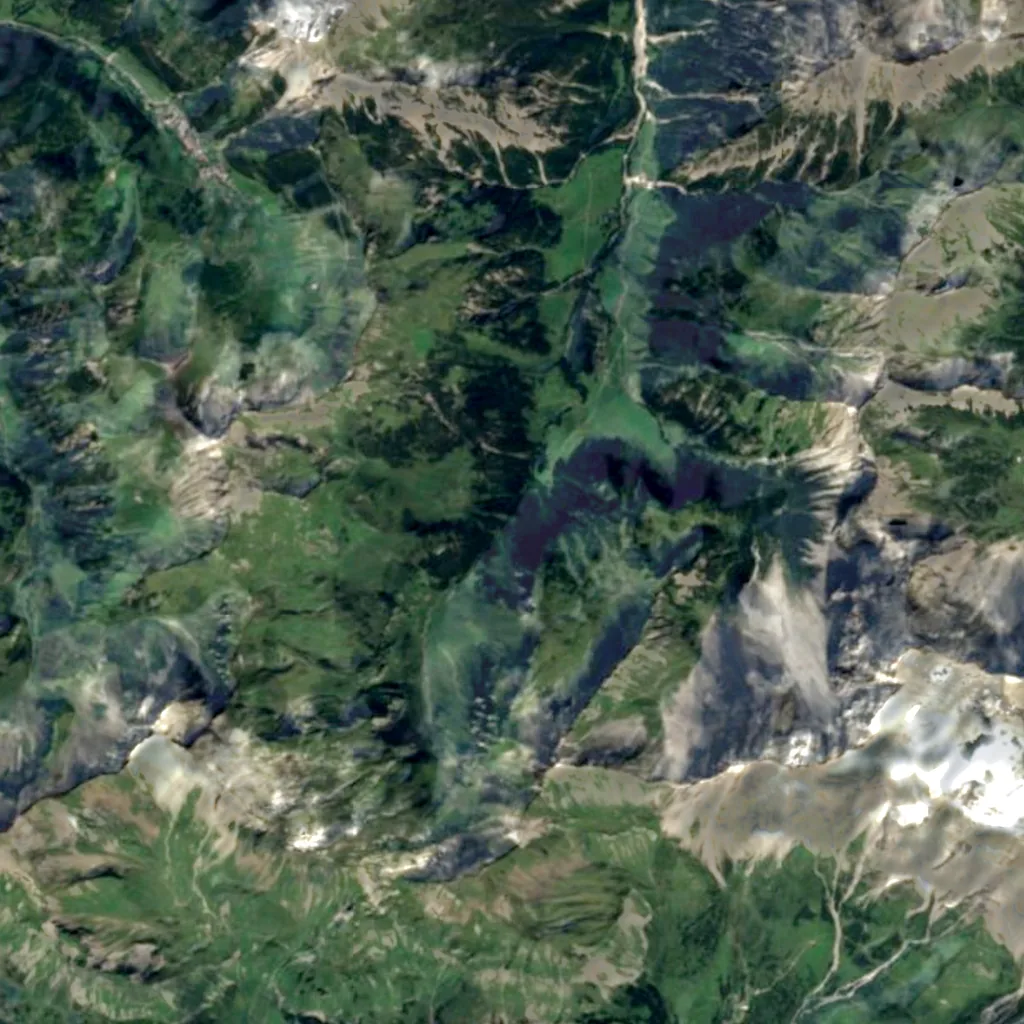 Stueberfall seen from above (Sentinel-2)