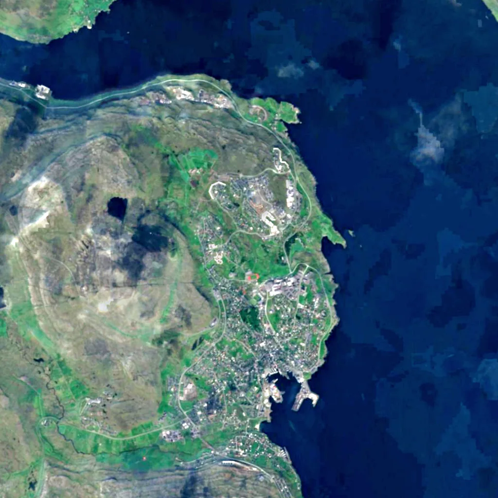 Svartafoss seen from above (Sentinel-2)