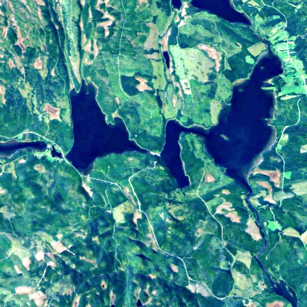 Tännforsen seen from above (Sentinel-2)