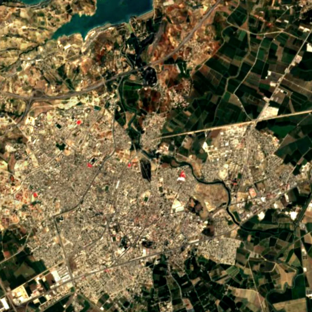 Tarsus Waterfall seen from above (Sentinel-2)