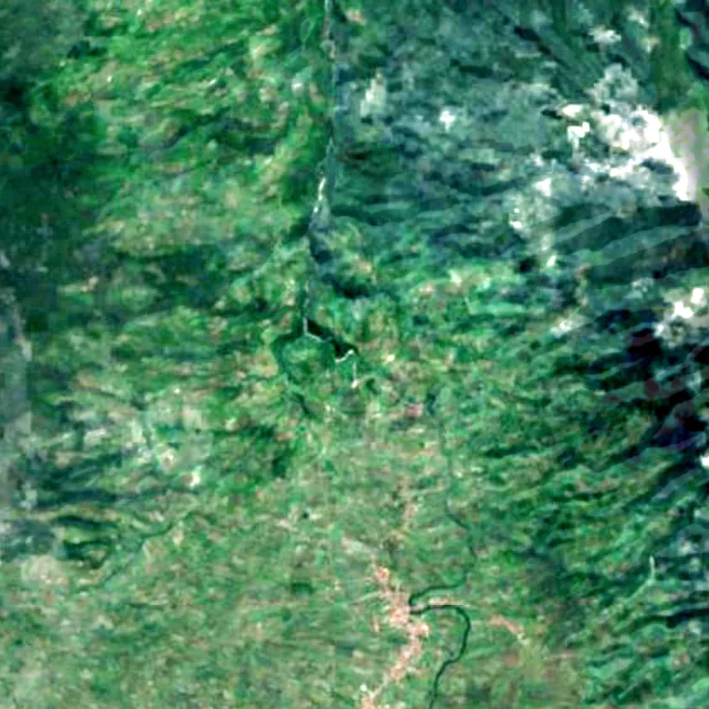 Telun Berasap Falls seen from above (Sentinel-2)