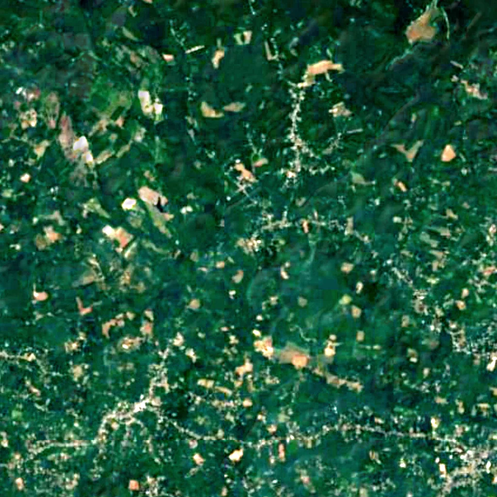 Thirparappu Waterfalls seen from above (Sentinel-2)