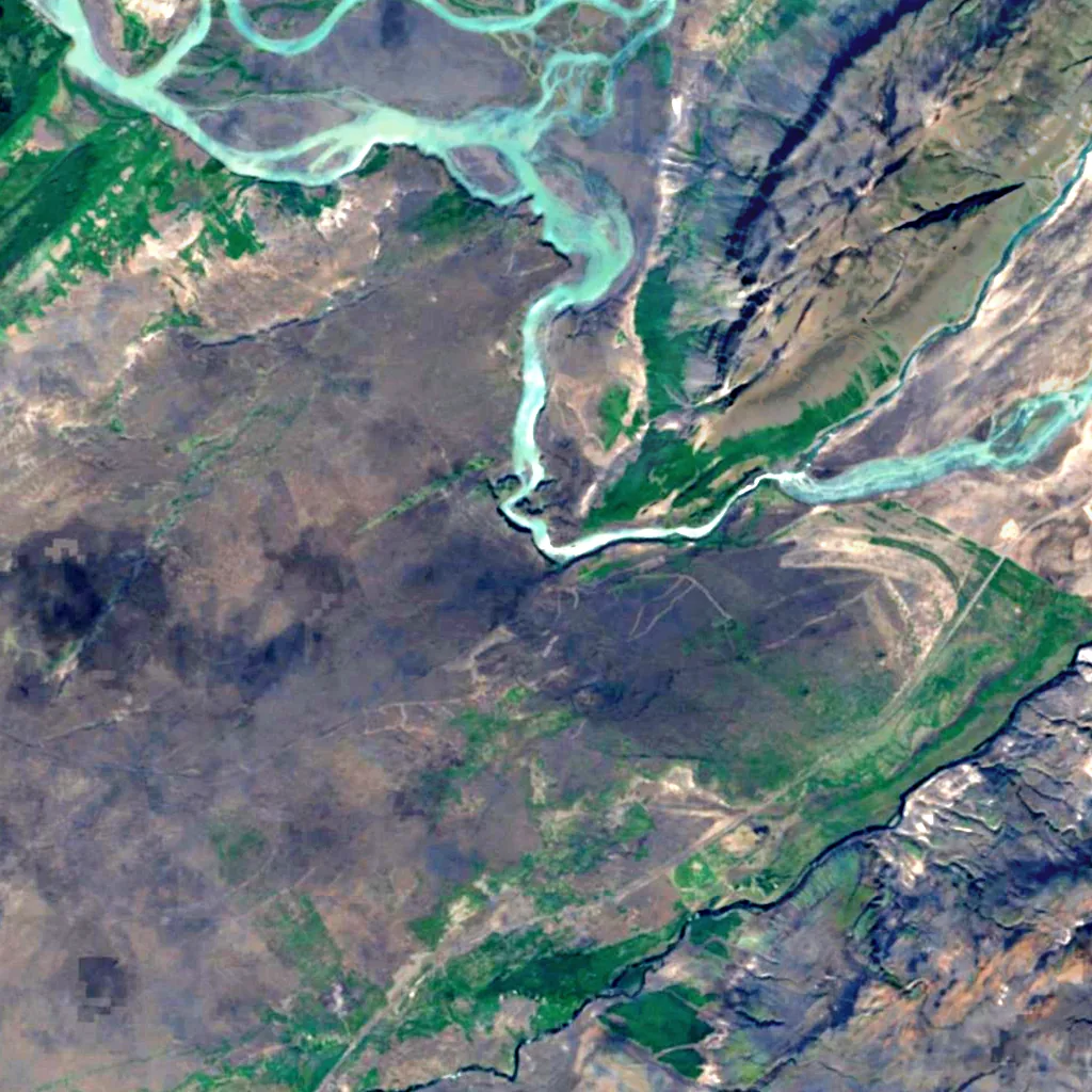 Þjófafoss seen from above (Sentinel-2)