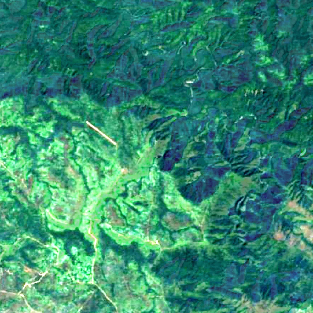 Thousand Foot Falls seen from above (Sentinel-2)