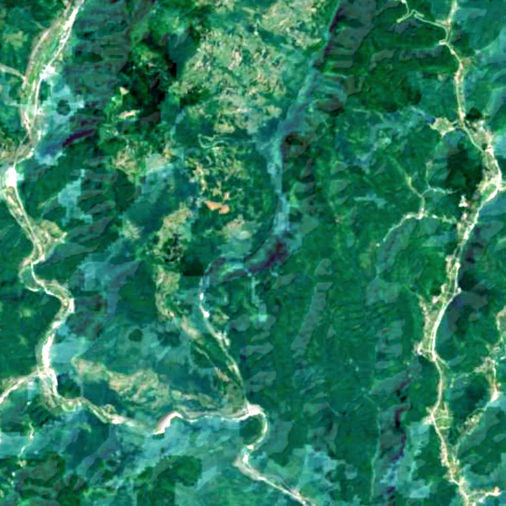 Three Gorges Waterfall seen from above (Sentinel-2)