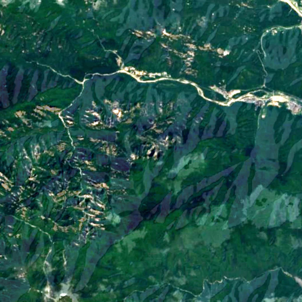 Towangseong Falls seen from above (Sentinel-2)