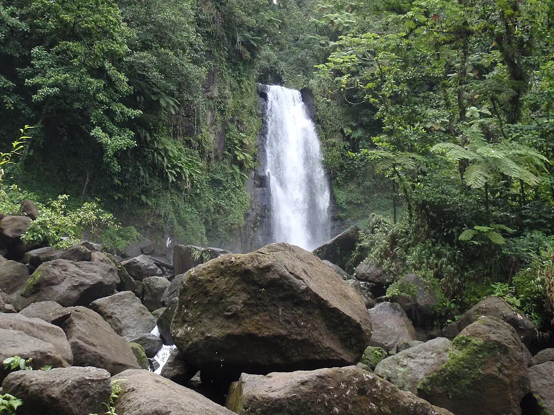 Trafalgar Falls at Morne Trois Pitons National Park