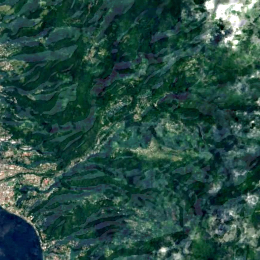 Trafalgar Falls seen from above (Sentinel-2)