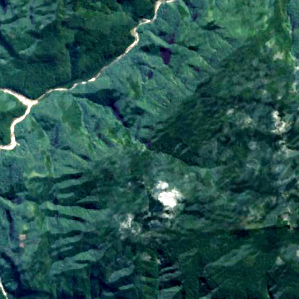 Tres Hermanas Falls seen from above (Sentinel-2)