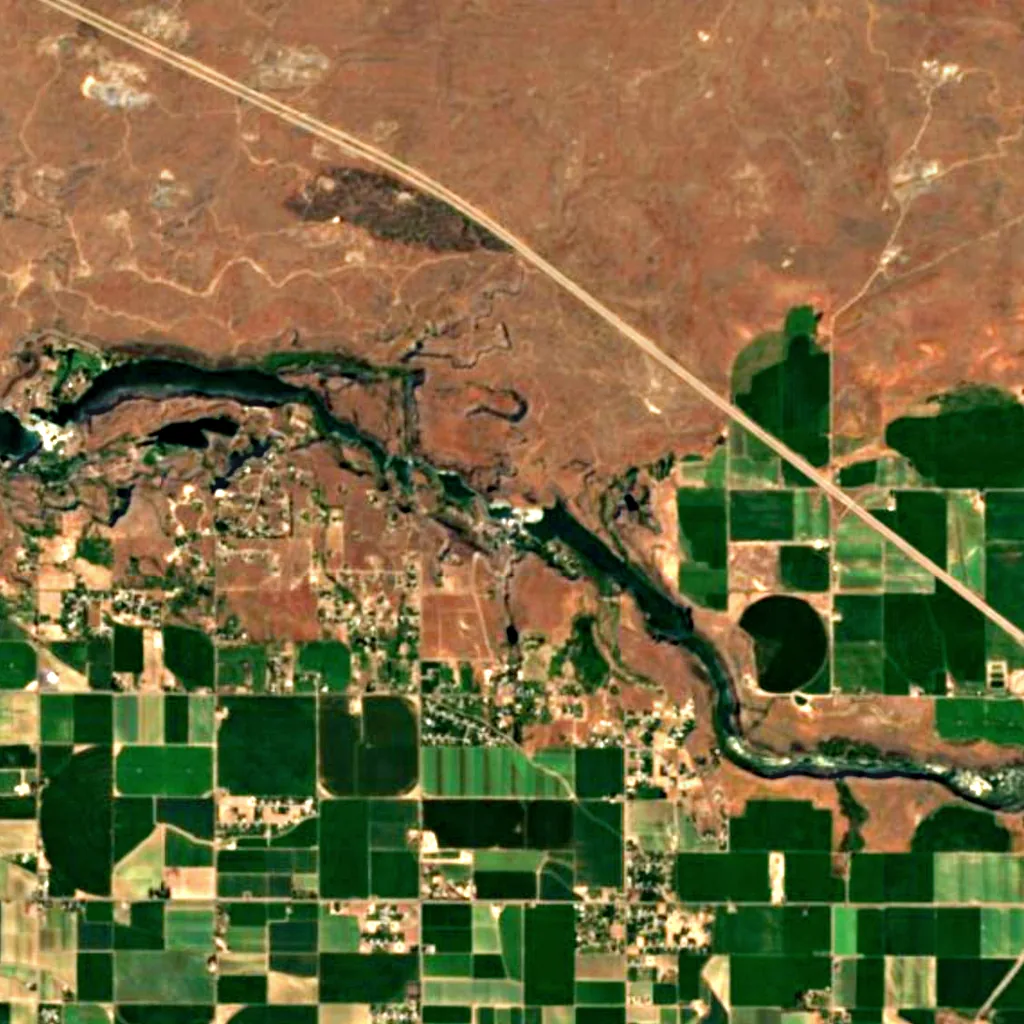 Twin Falls seen from above (Sentinel-2)