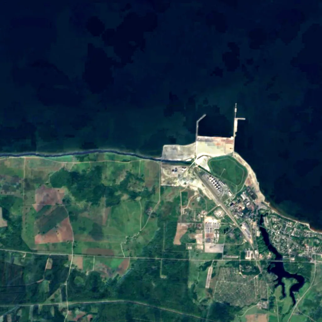 Ukuoru waterfall seen from above (Sentinel-2)