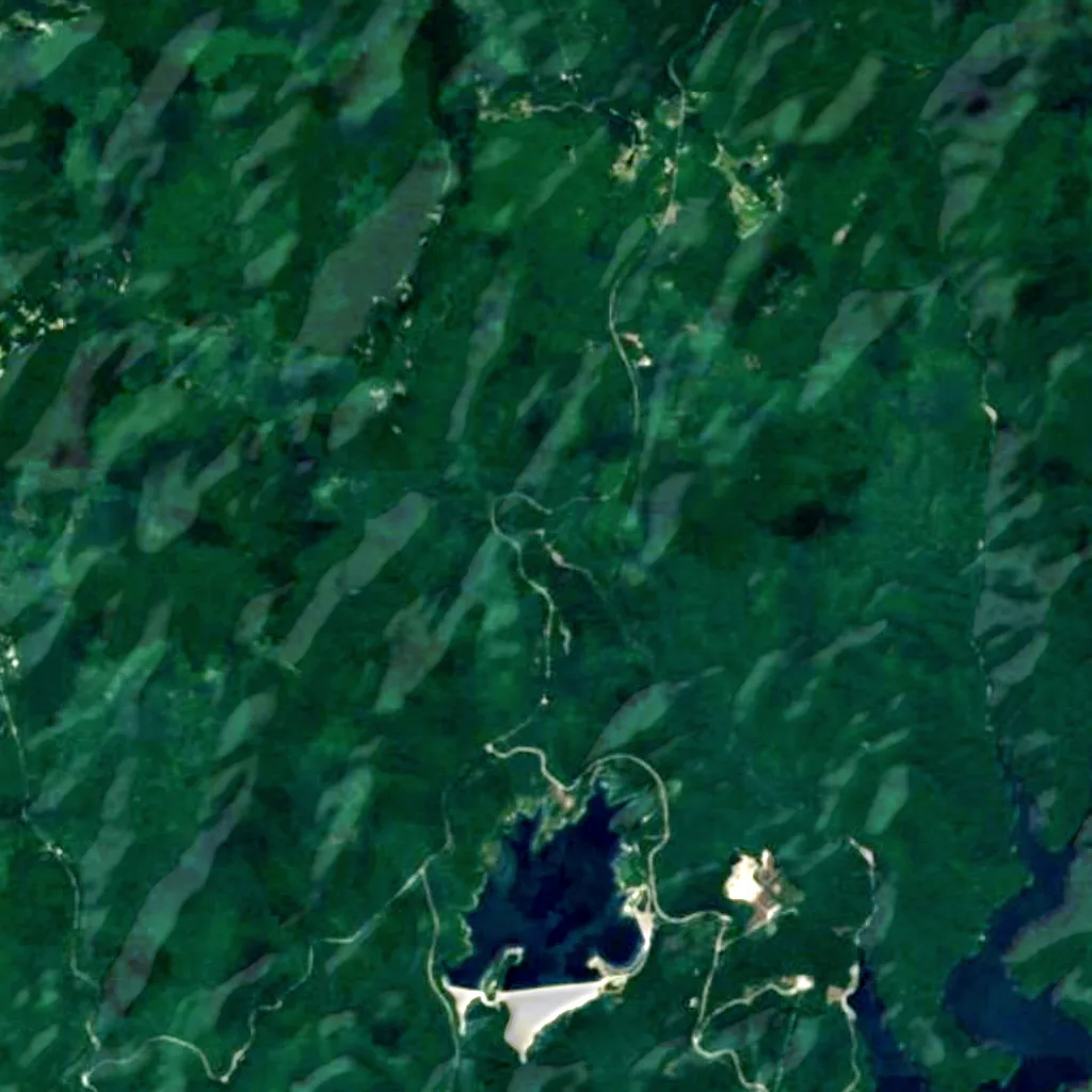 Upper Whitewater Falls seen from above (Sentinel-2)