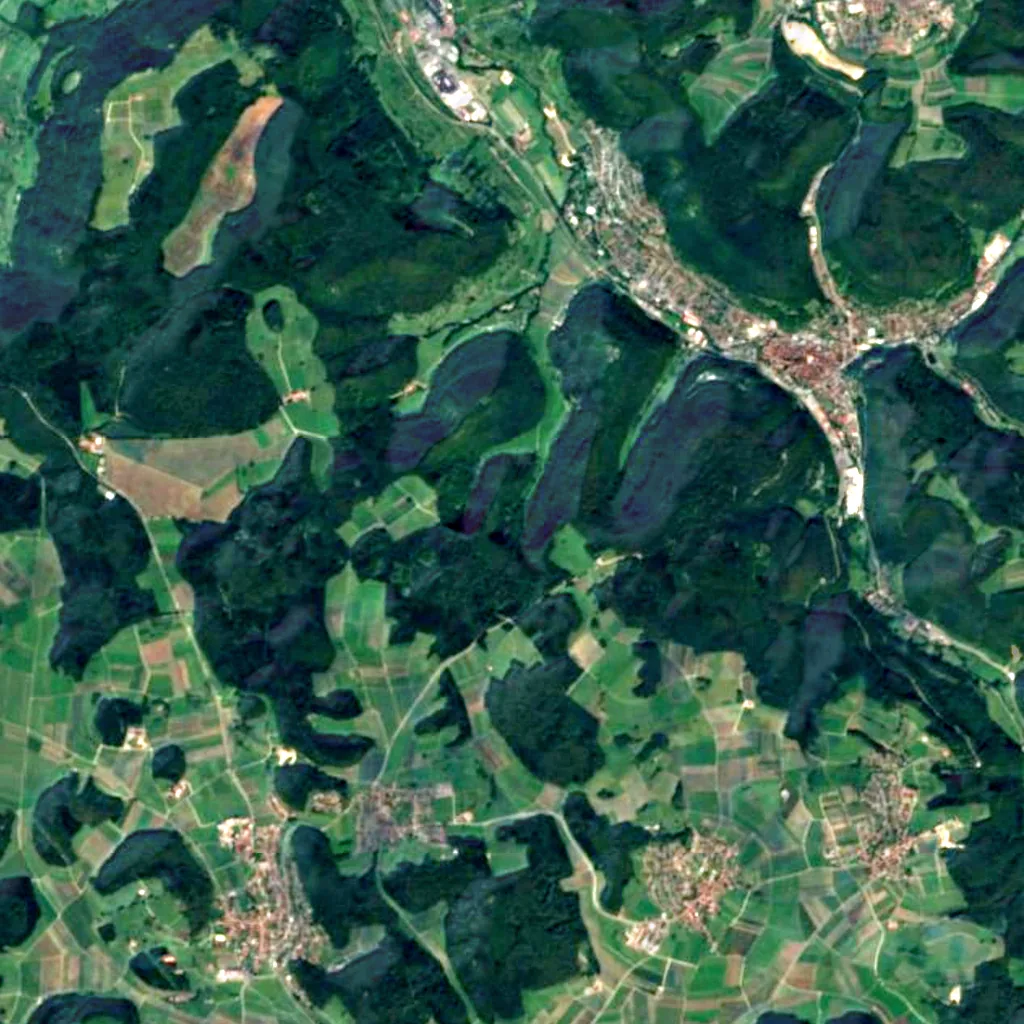 Uracher Wasserfall seen from above (Sentinel-2)