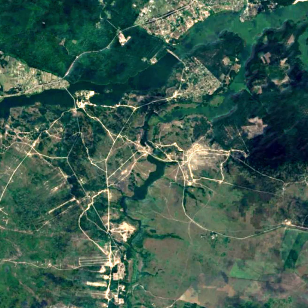 Vchelka Waterfall seen from above (Sentinel-2)