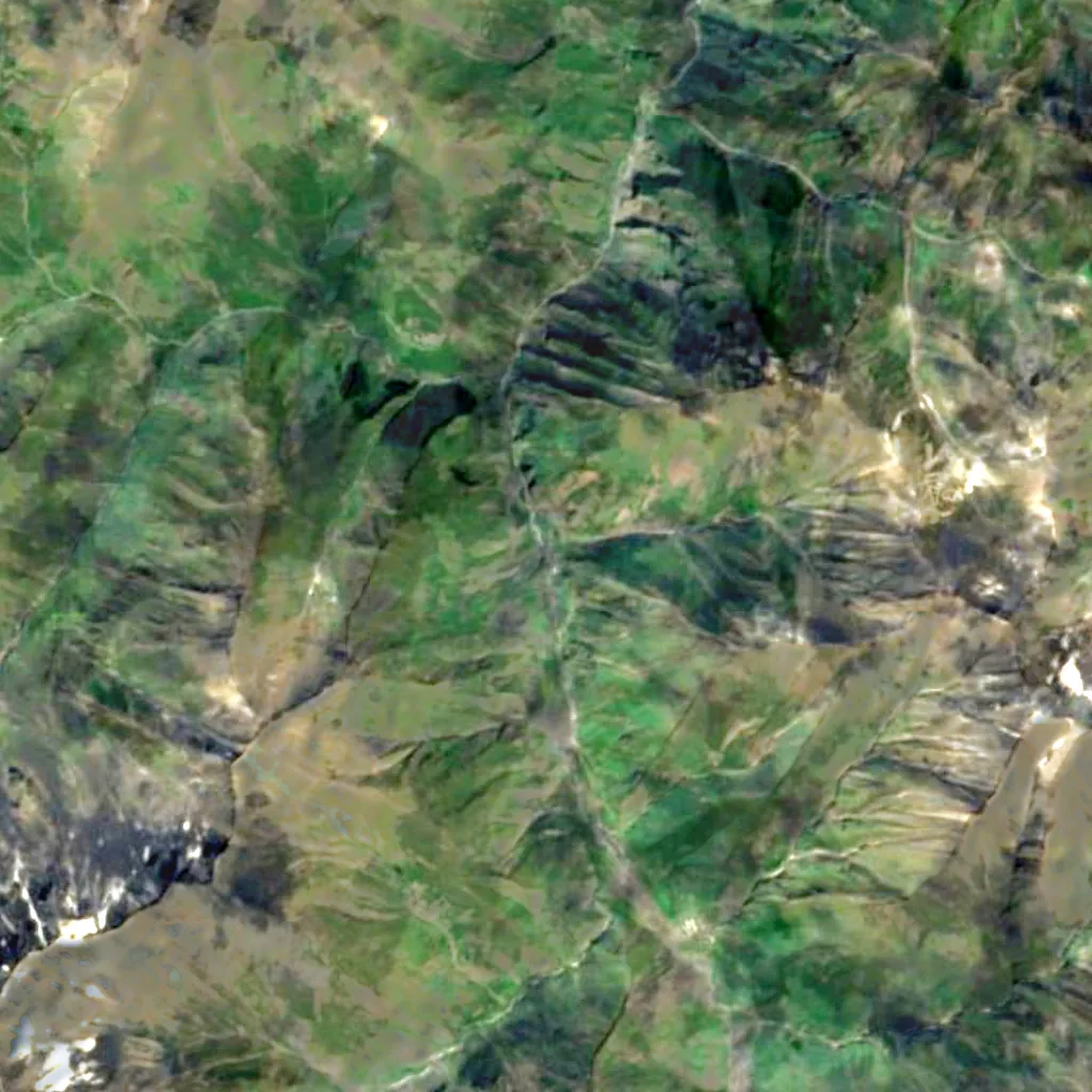 Vodopad Chyrkhalyu seen from above (Sentinel-2)