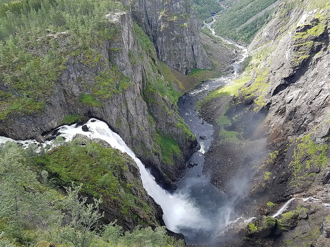 Voringsfossen waterfall at Eidfjord, Norway