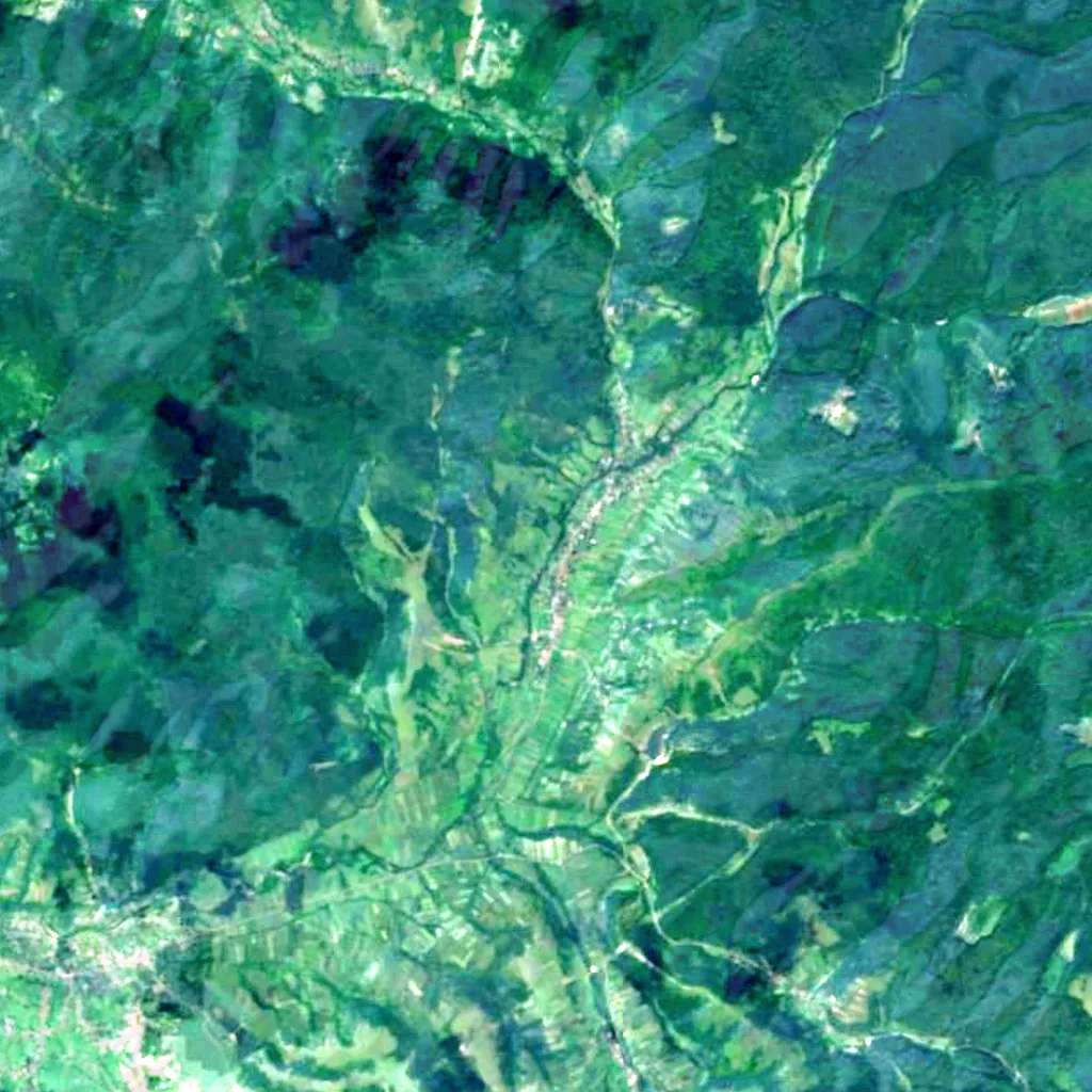 Voyevodyn waterfall seen from above (Sentinel-2)