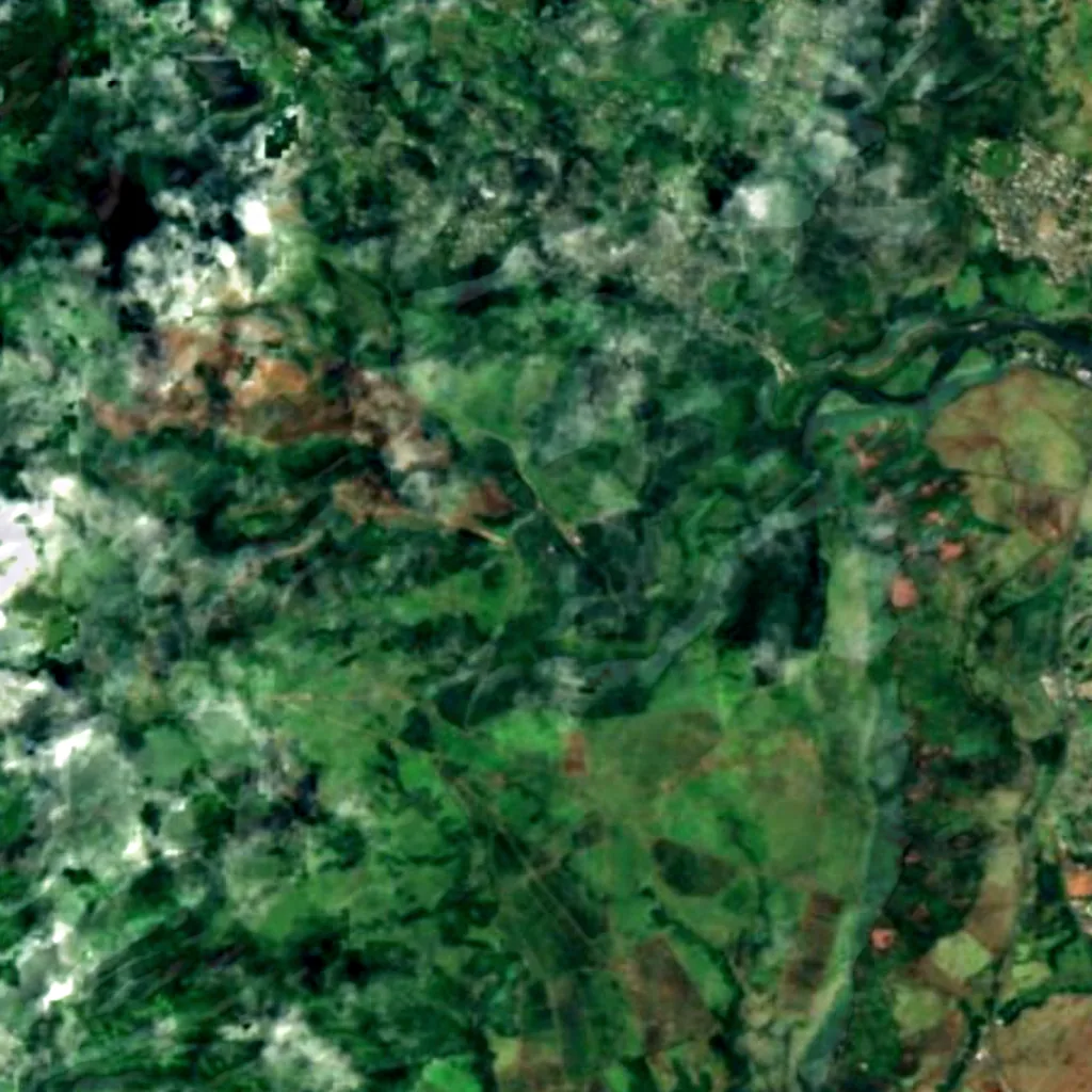 Wailua Falls seen from above (Sentinel-2)