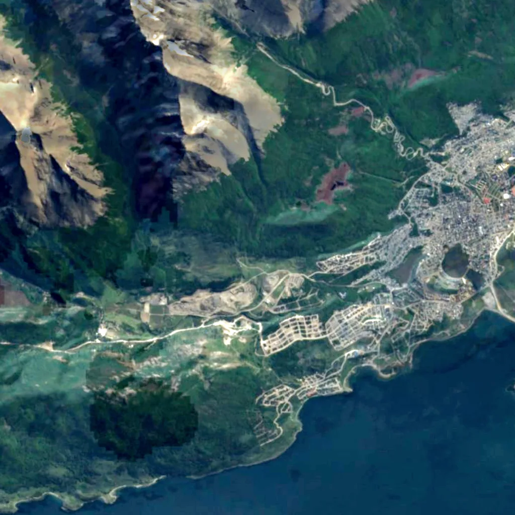 Waterfall Nahiara seen from above (Sentinel-2)