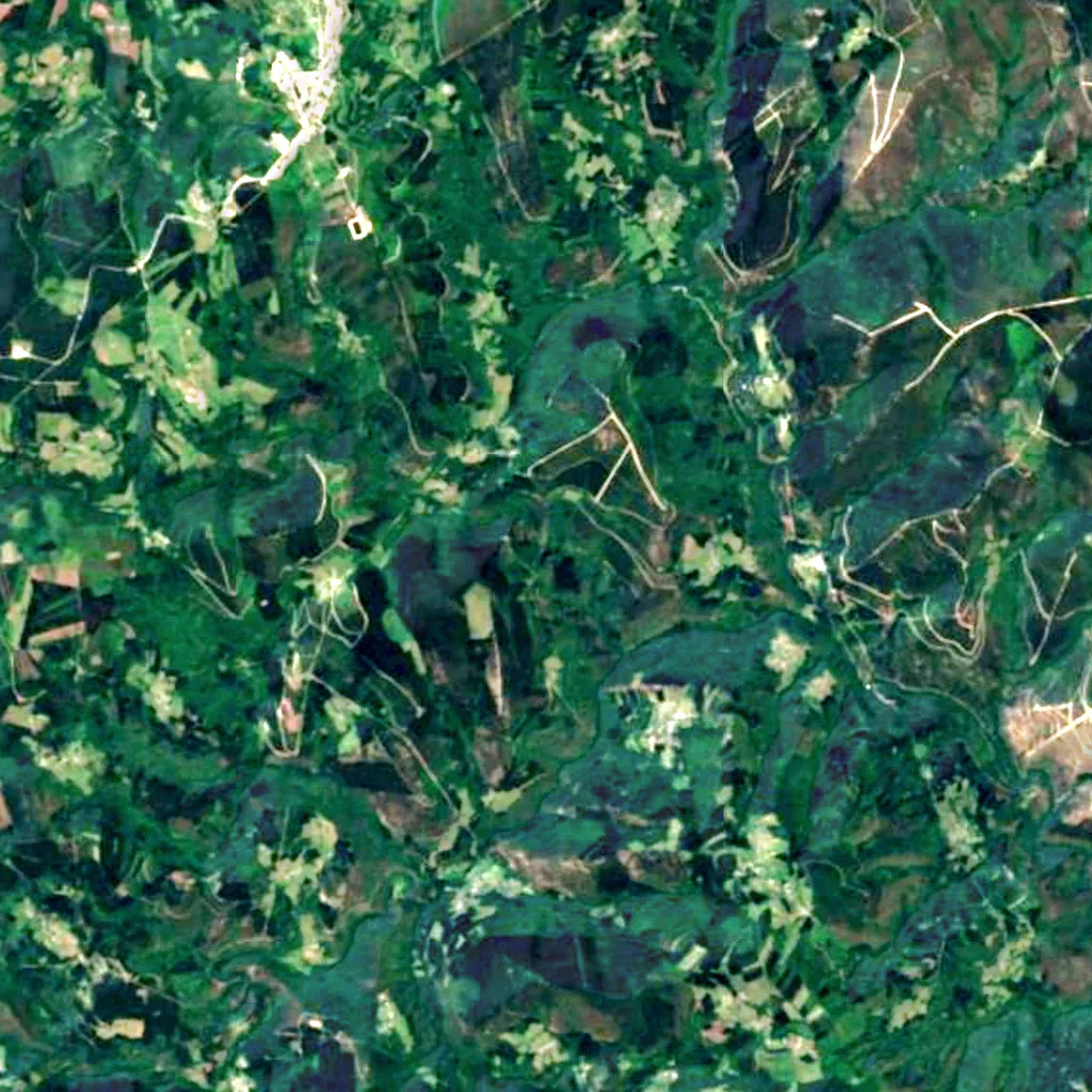 Waterfall of Vilagocende seen from above (Sentinel-2)