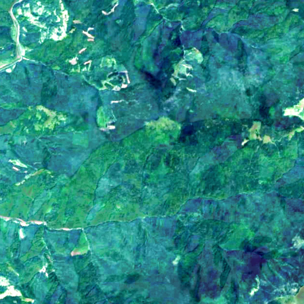 Yalynskii Waterfall seen from above (Sentinel-2)