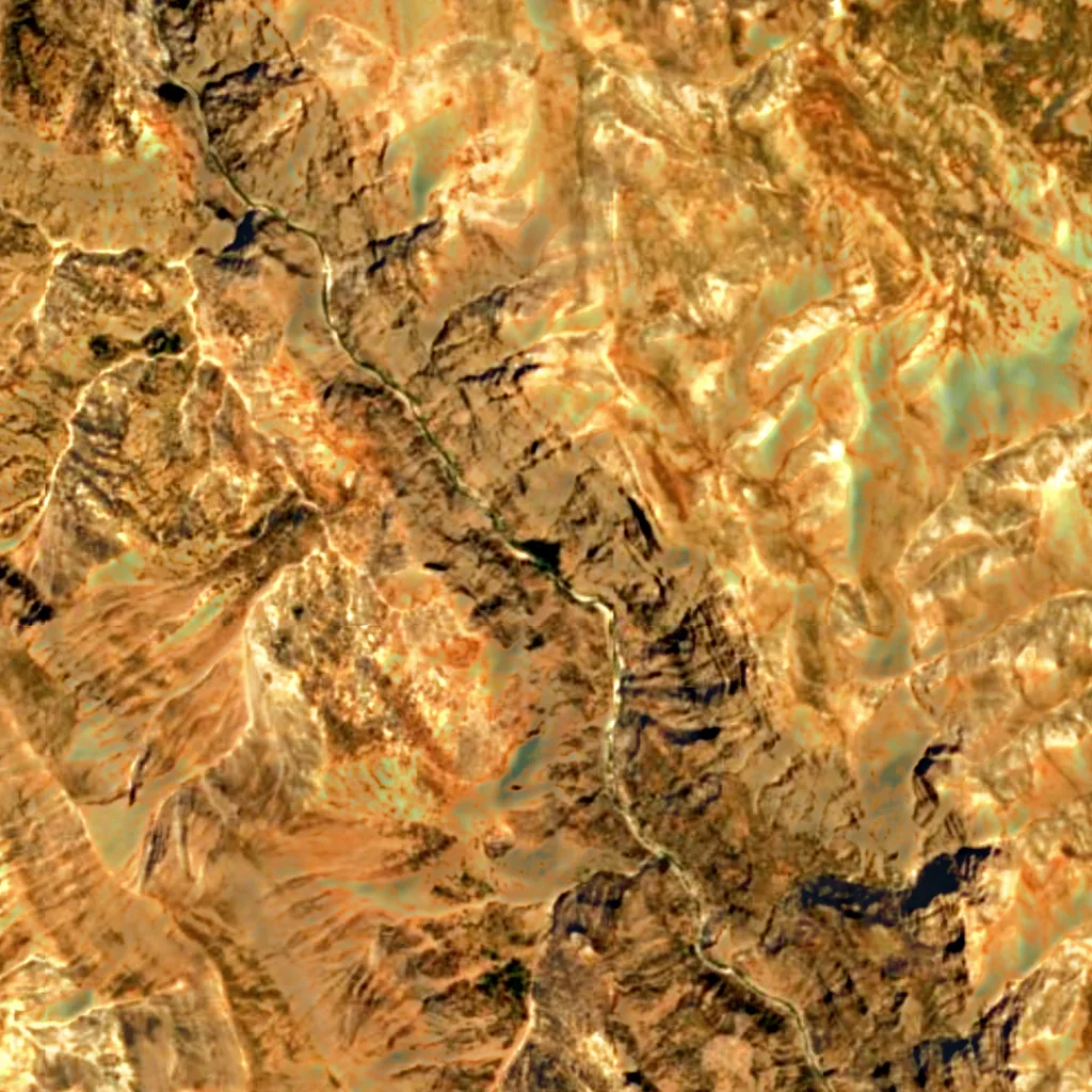 Zardlimeh Waterfall seen from above (Sentinel-2)