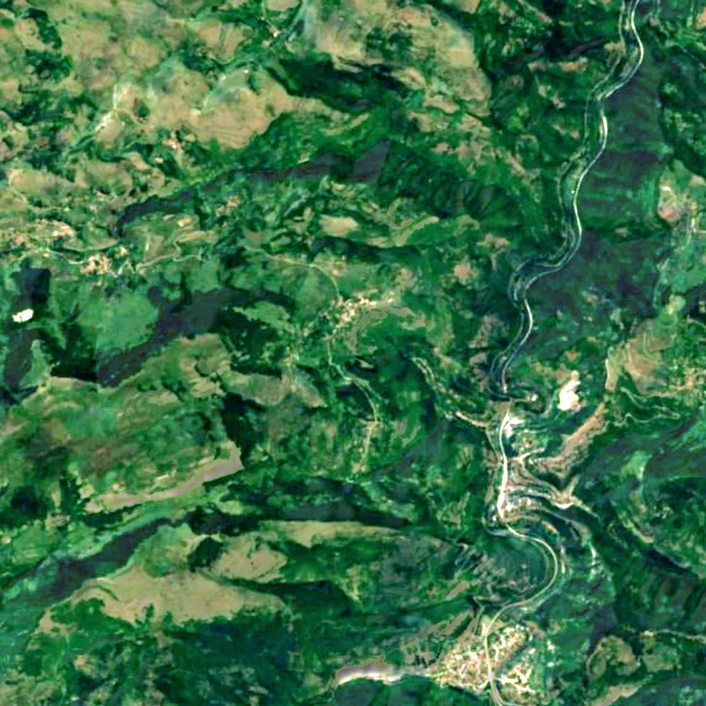 Zaselska skaklya seen from above (Sentinel-2)