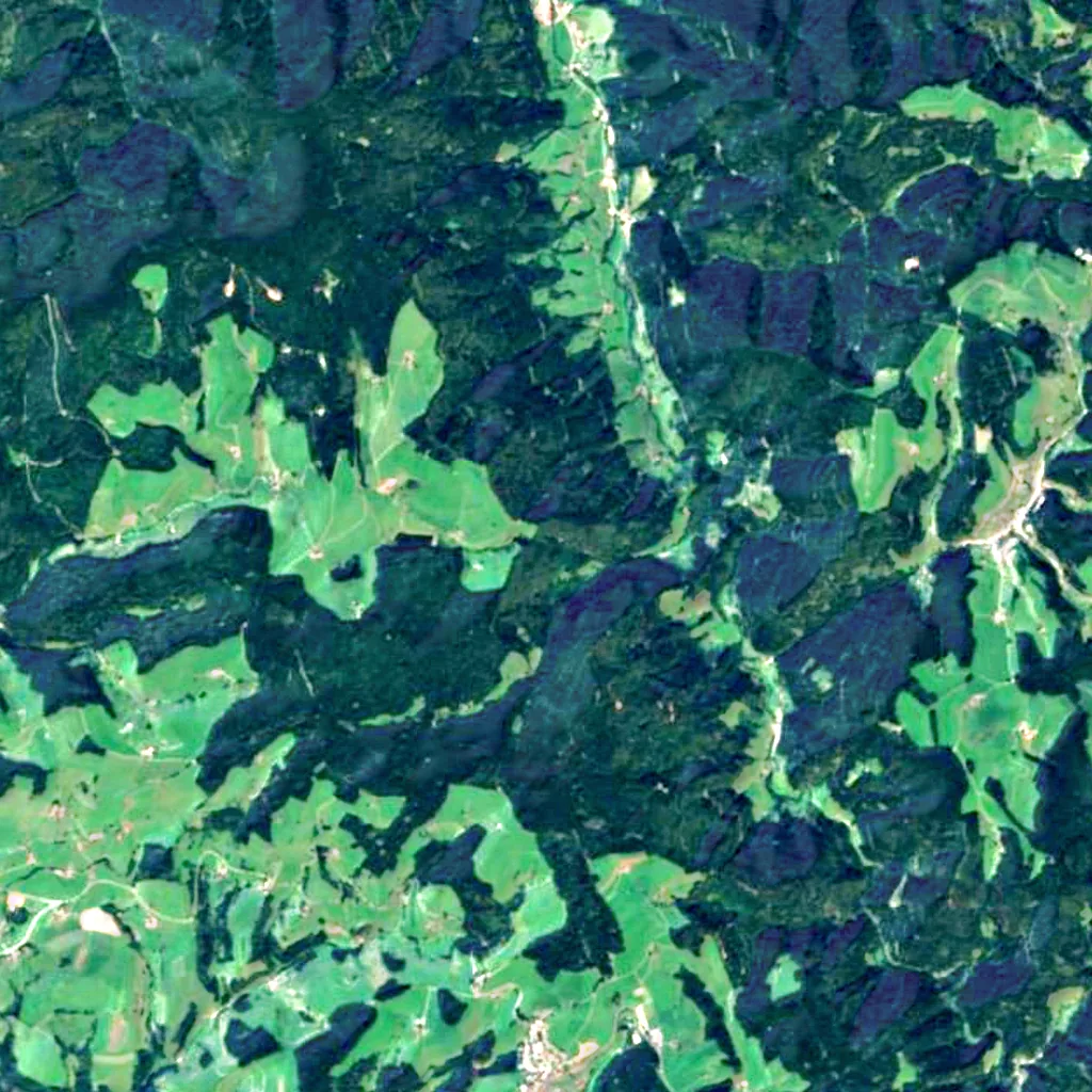 Zweribachwasserfälle seen from above (Sentinel-2)
